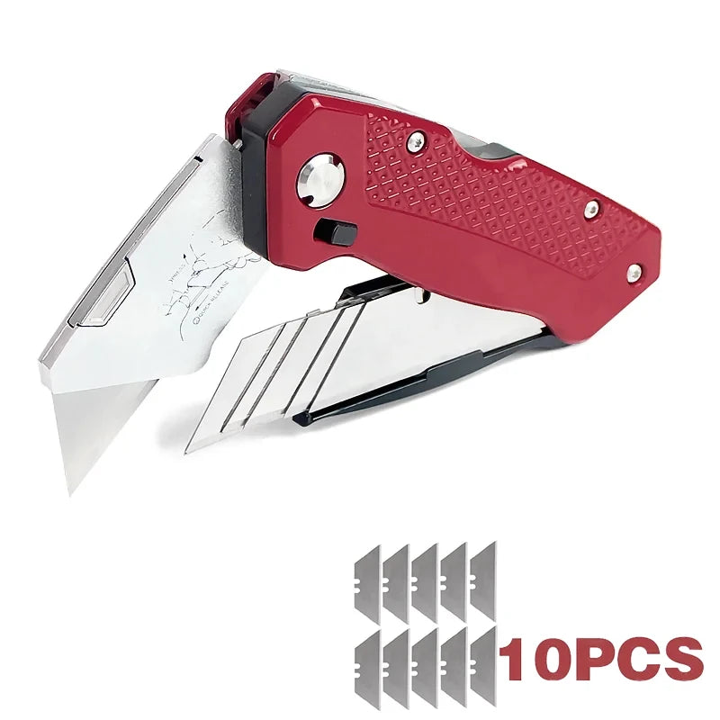Folding Utility Knife Replaceable Utility Knife for Cable Cartons Cardboard Boxes Cutter Handle Knife Blades Outdoor Hand Tool