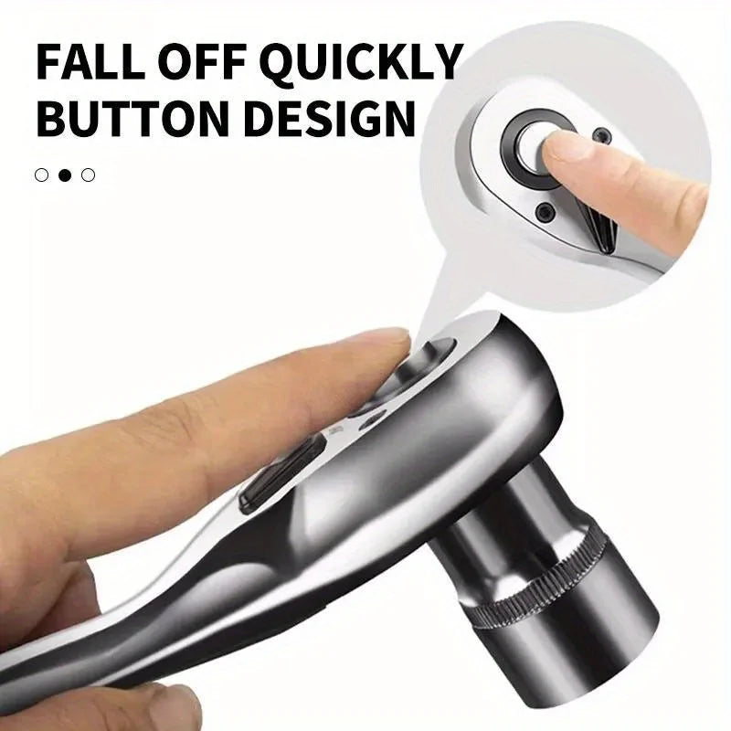 1/4 3/8 Inch Ratchet Wrench 24 Tooth Drive Ratchet Socket Wrench Tool Multi-funtion DIY Hand Tool Ratchet Handle Wrench