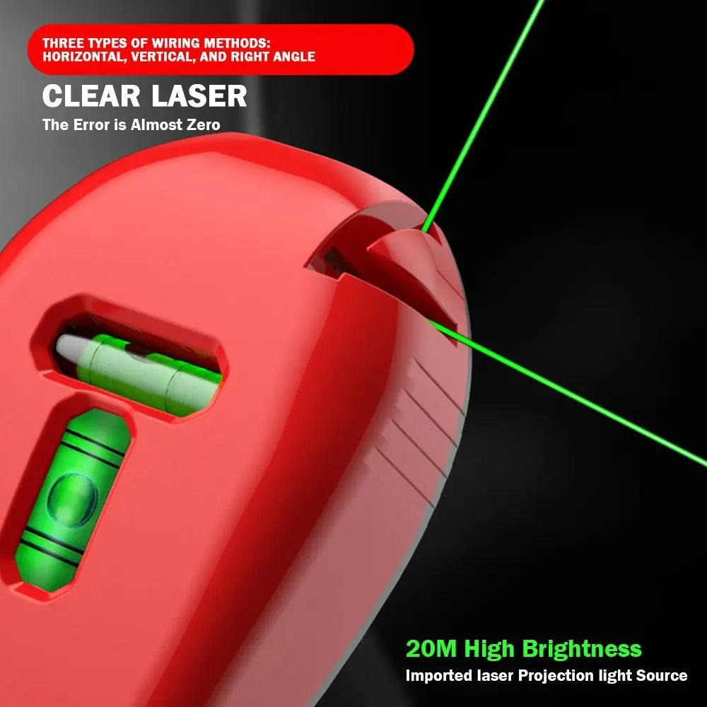 20M 90° Laser Level LD Light Infrared Rays Right Angle Bubble Level Long Distance High Precision Lazer Leveler Tool