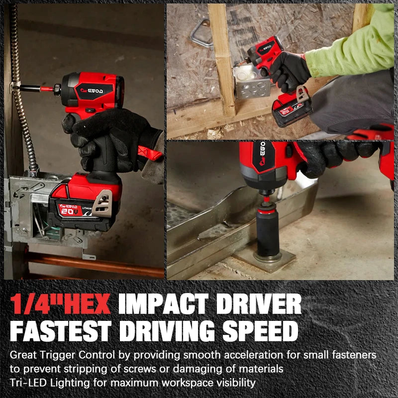 Electric Goddess Impact Driver 160NM Electric Driver For 20V Milwaukee Lithium Battery Brushless screwdrivers Power Tool ﻿