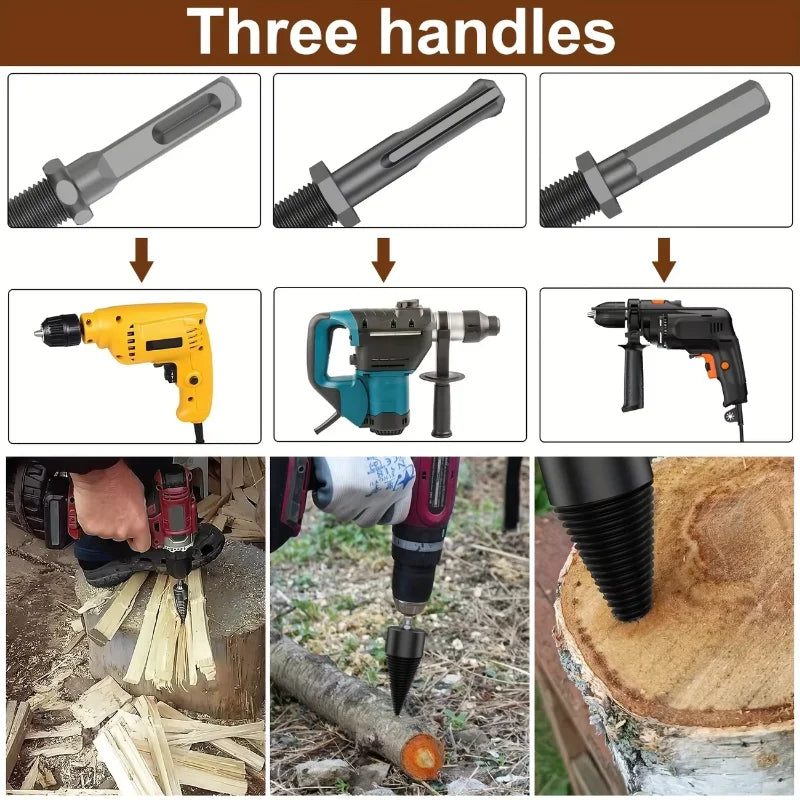 32/42/45/50MM Wood Splitter Drill Hammer Drill Firewood Splitter Driller Square/Round/Hex Shank Drill Bit Split Drilling Tool