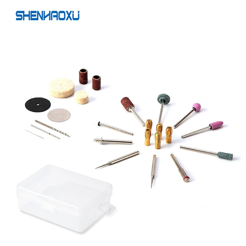 24 Pcs Dremel Accessories Rotary Tools Set Abrasive For Electric Drill Wood Metal Engraving Cutting Grinding Carving Polishing