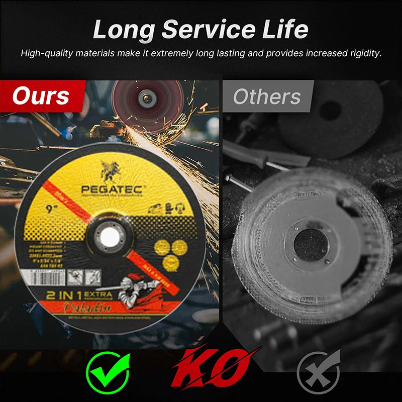 9 inch angle grinder cutting disc, 9 inch in diameter, thickness 5/64 inch, with a pull-type cutting disc with an inner of 7/8 i
