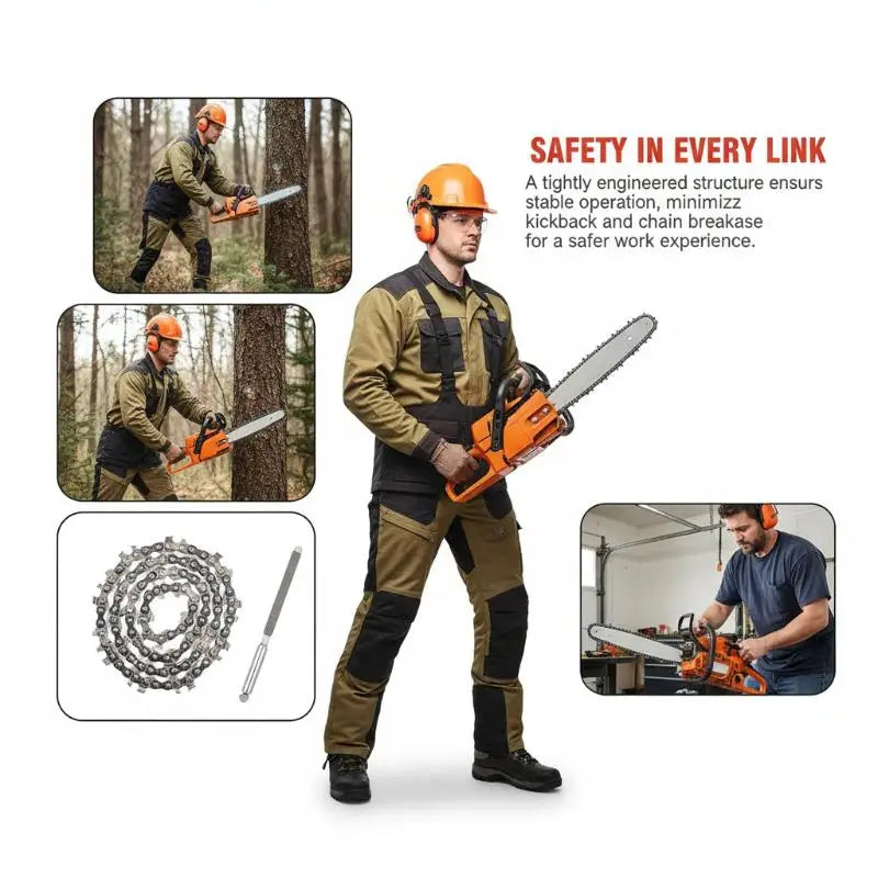 Heavy duty chainsaw saw chain, 4/6/8/12/14/16 inch sharp metal link, replacement parts for household electric saw cutting
