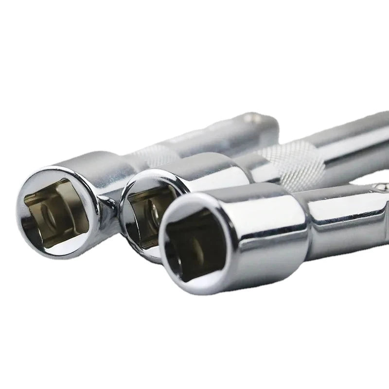 Socket Ratchet Wrench Extension Bar 1/4" 3/8" 1/2" 50/100/150/250mm Ratchet Wrench Socket Extender Hand Adjustment Hand Tools
