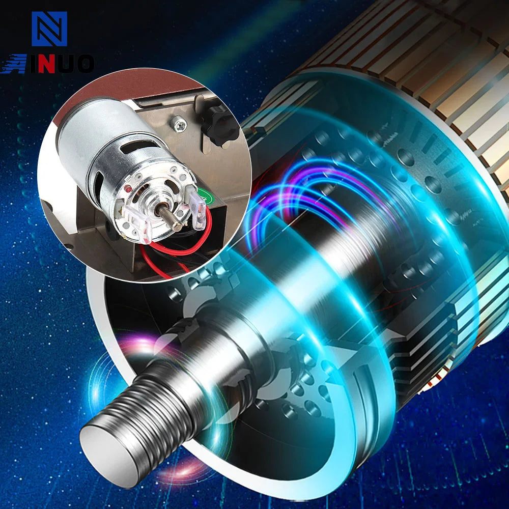 110/220V Mini Electric Belt Sander DIY Polishing Grinding Machine Multifunctional Grinder Cutter Edges Sharpener 10PCS Belt