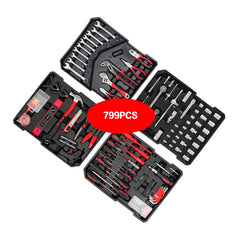 108pcs Hand Tool Set with Toolbox, Complete Home & Garage Toolkit with Ratchet, Wrenches, Sockets