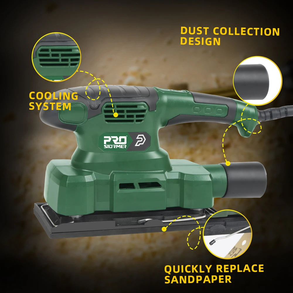 250W Electric orbital Sander230V 187x90mm Sandpaper corner sander for carpentry track motor Car Polishing Machine PROSTORMER