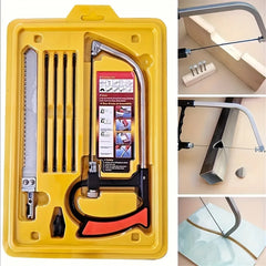 7pcs Hacksaw Set,Woodworking Hand Saw,with 6 Steel Saw Blades,Adjustable Frame,DIY Hand Tools,for Metal Wood PVC Plastic&Rubber