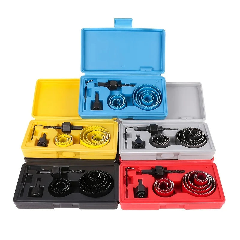 16Pcs Hole Saw Set 3/4-5 Inch Carbide Drill Hole Cutter Kit with Drive Plate And Hex Key for Metal Wood Plastic Sawing
