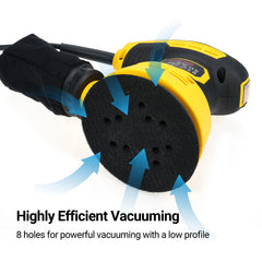 5 Inch Random Orbital Sander with 15Pcs Sandpapers 12000RPM 6 Variable Speed Sander Machine High Performance Dust Collection