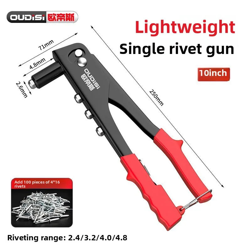 Professional Heavy Duty Rivet Gun Hand Riveter Tool Kit with 100Pcs Rivets for Furniture Trailer Boat - Pop Rivet Gun Set