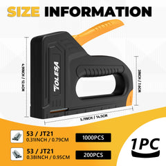 TOLESA Light Duty Staple Gun for Wood Upholstery Staple Gun with 1200PCS Staples Fabric Stapler Gun for Crafts DIY Decoration