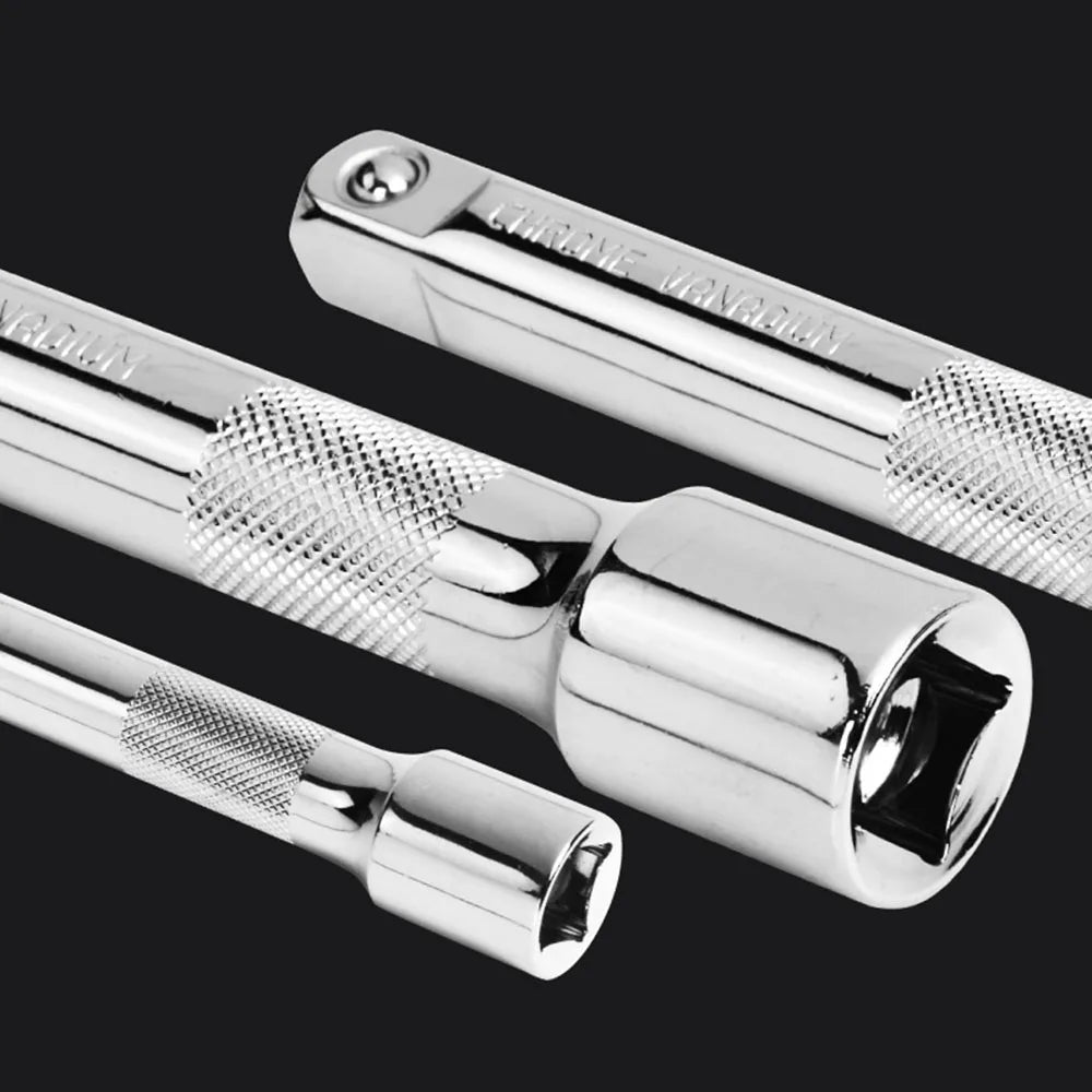 3pcs 1/4 Inch Socket Ratchet Wrench Extension Bar 50/75/100mm Long Bar Steering Sleeve Connecting Rod Socket Extender Hand Tools