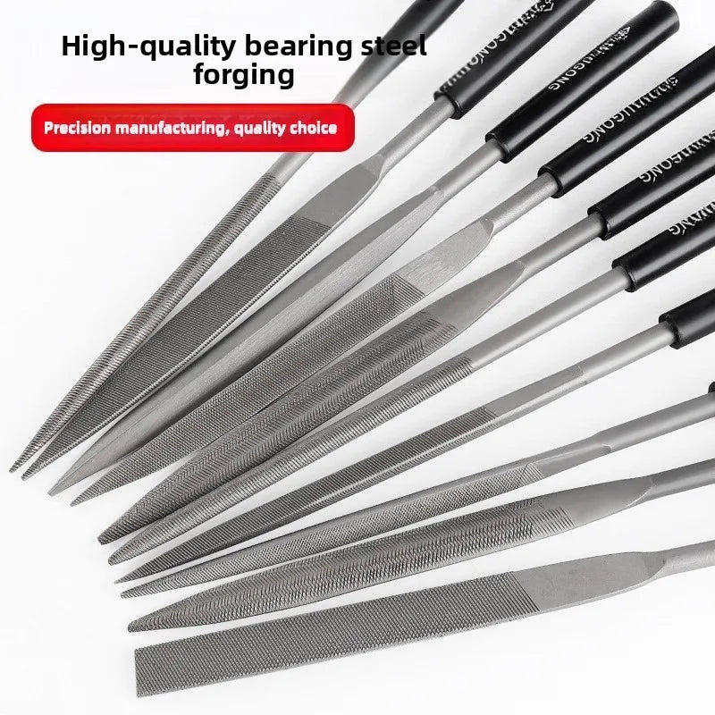 10pcs/set Metal Needle File Set Wood Rasp Metal Polishing Hand FileTools Steel Rasp Needl Filing For Metal Glass Stone Wood Carv