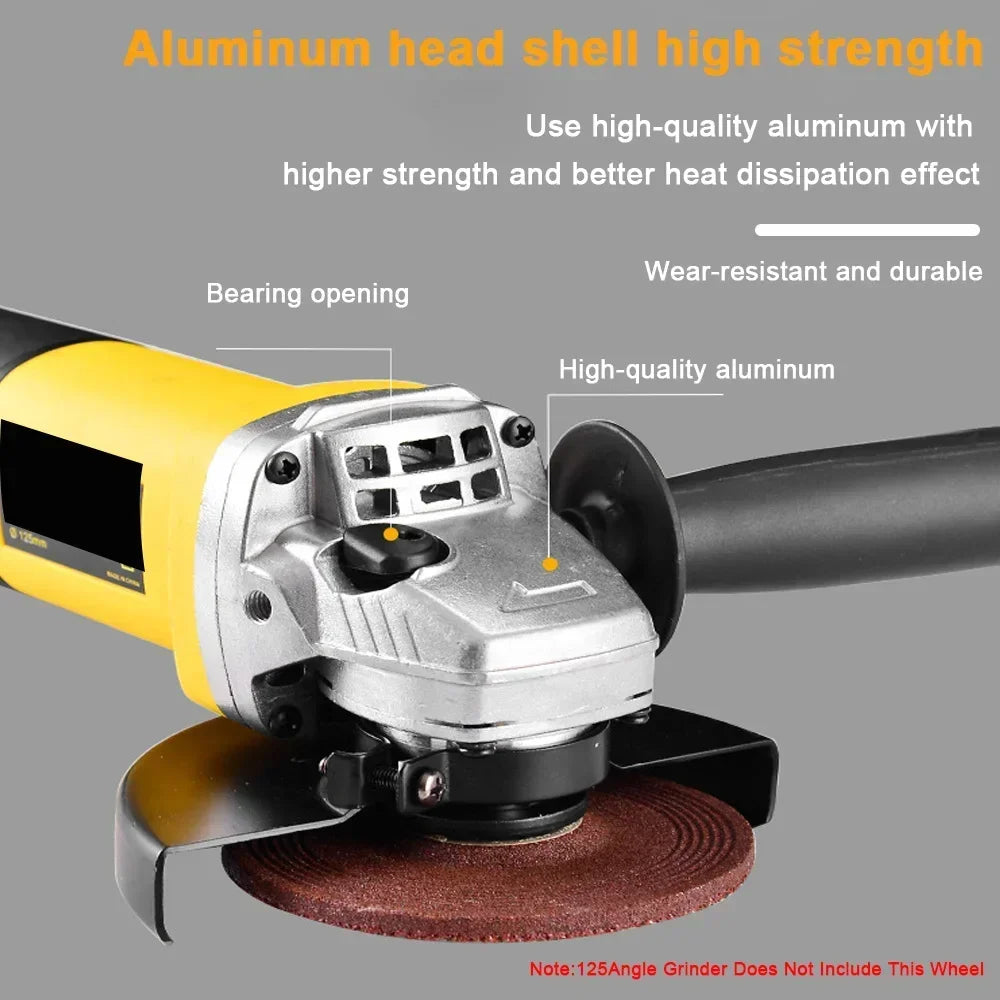 Electric Angle Grinders 125mm 1050W 1250W Grinding Machine Handheld Metal Diamond Cutting Polishing Woodworking Power Tools 220V
