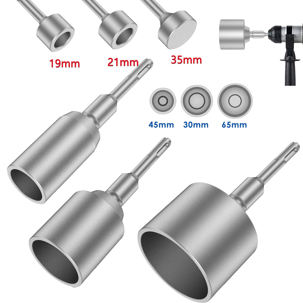 SDS-Plus Ground Rod Driver 30/45/65mm Diameter For Rotary Hammer Drills T Post Ground Rod Driver Tool Forged Steel Drill Bit