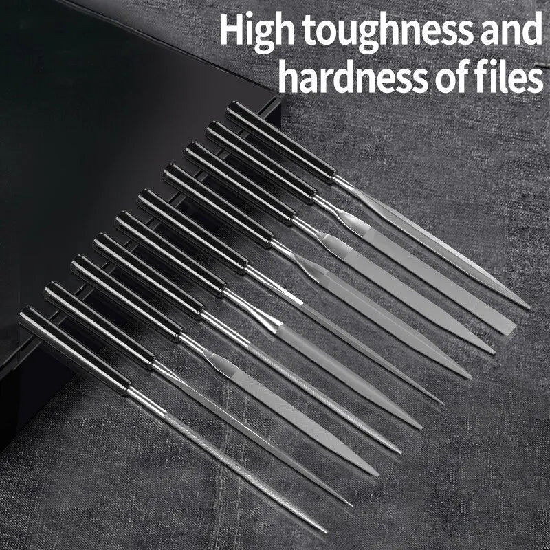 10pcs/set Metal Needle File Set Wood Carv Wood Rasp Metal Polishing Hand FileTools Steel Rasp Needl Filing For Metal Glass Stone