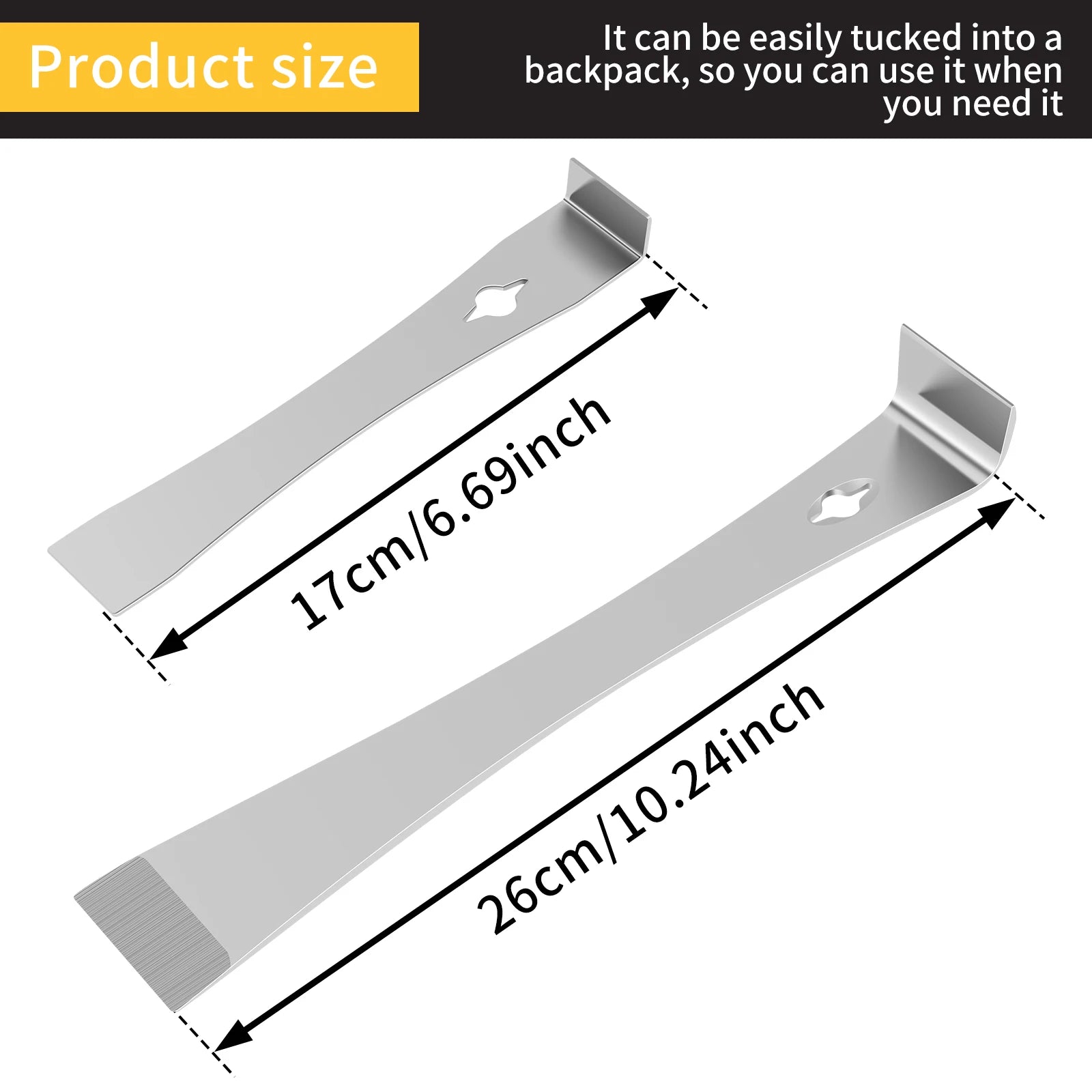 4Pcs Pry Bar Scraper Set Built in Nail Puller Bolt Removers Stainless Steel Pry Bar Flat Pry Tool Multifunctional Crowbar Tool