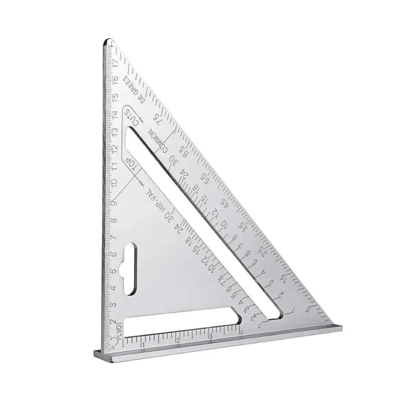 7" Aluminum Triangle Ruler Carpenter Speed Square for Angle Layout Marking Cutting Guide Woodworking Tool