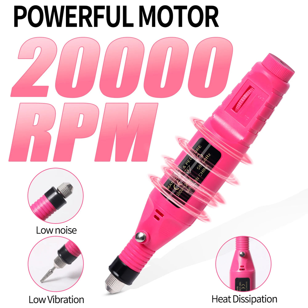 Electric Nail Sander Set Nail Drill Machine Grinding Equipment Milling Cutter For Manicure Pedicure Strong Polishing Tools
