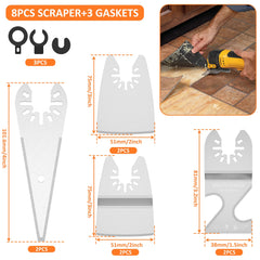 8Pcs Oscillating Tool Scraper Blades Universal Oscillating Multi-tool Blade Rotation Tool Accessories for Paint Adhesive Removal