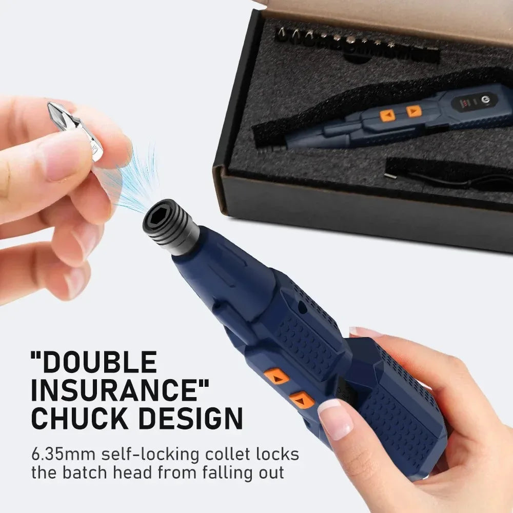 Cordless electric screwdriver Set 4.2V Smart Electric Screwdrivers with LED Lights USB Rechargeable Home use Repair Tools Kit