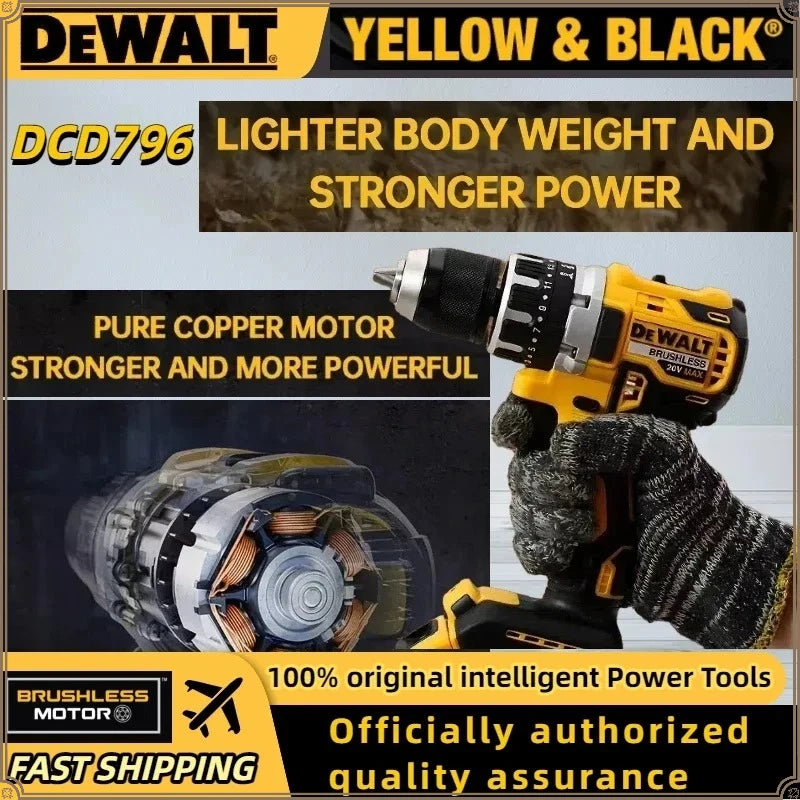 Dewalt DCD796 Cordless Impact Drill 2000RPM  Brushless Electric Drill Multifunctional Electric Screwdriver Electric Tool