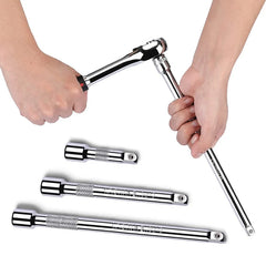 1/4" 3/8" 1/2" Drive Extension Set Ratchet Wrench Extension Bar Socket,50/100/150/250mm Ratchet Wrench Socket Extender Hand Tool
