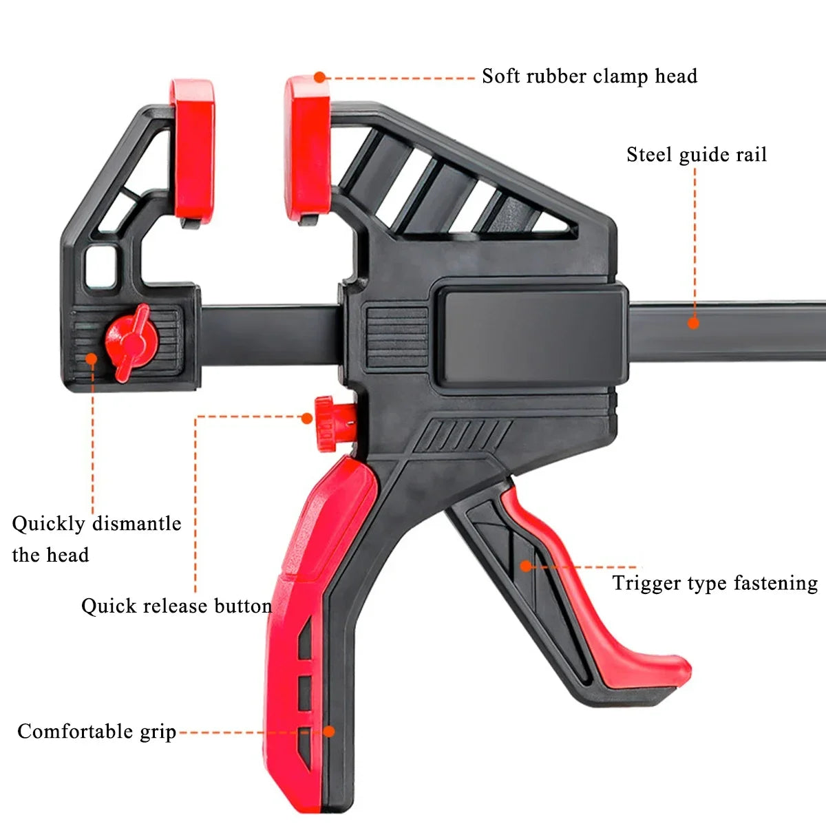 8 Inch Bar Clamps for Woodworking,1 Pack Quick Grip Clamps Trigger Clamp One Handed Ratchet Clamp,Small Bar Clamp for Craft