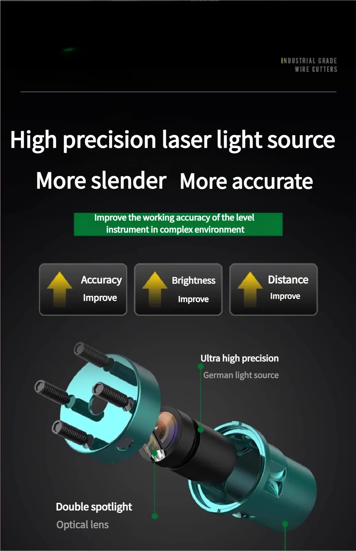 Self-Leveling Laser Tool: Cross Line Laser Level, Infrared Positioning Pointer & Alignment Marking Pen for Construction, Enginee