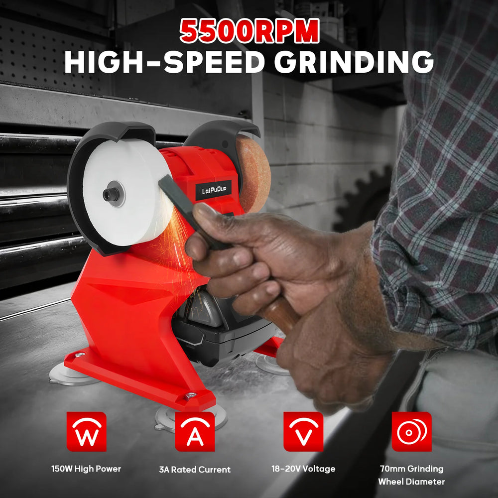 Cordless Bench Grinder 5500RPM Dual Wheel Grinder Metal Stone Knife Polishing Grinding Sharpening Tool For Milwaukee 18V Battery