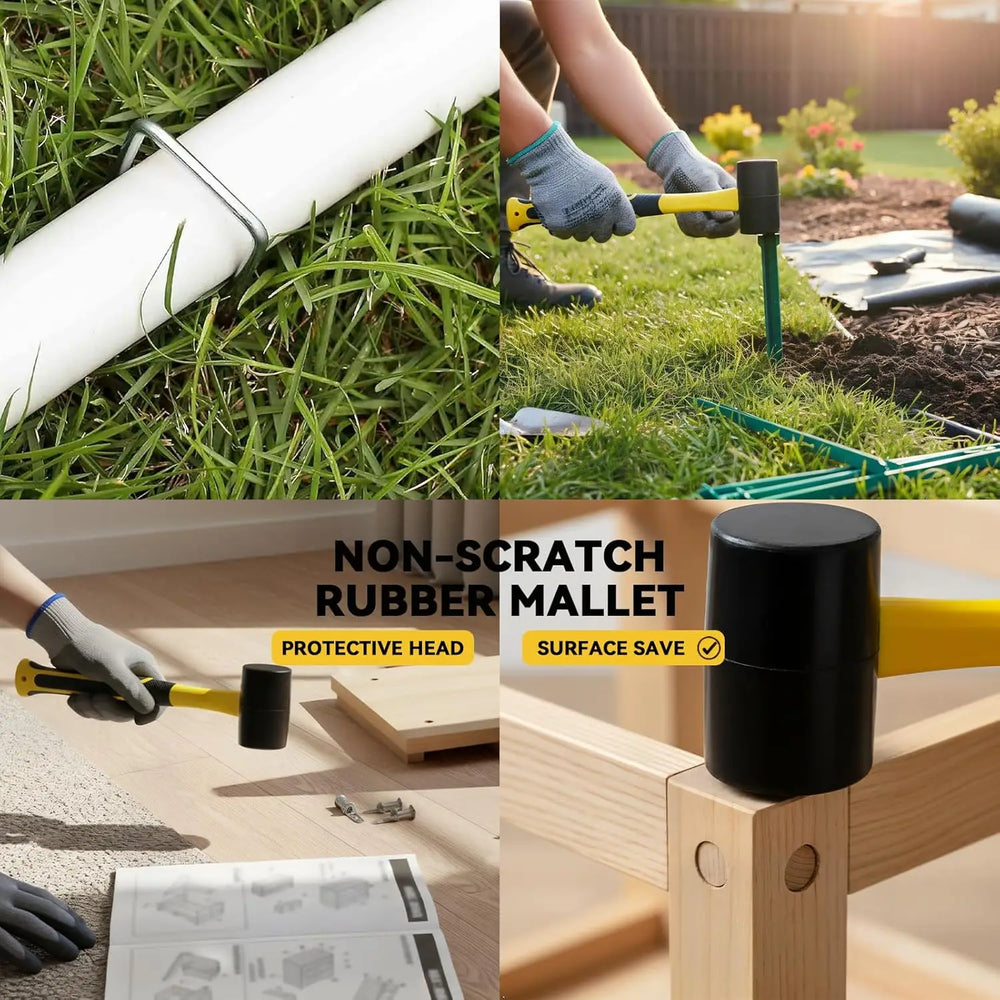 Rubber Mallet Hammer Soft Mallet - Soft Rubber Head Hammer, Mallets with Comfort Grip, Suitable for Flooring, Tile, Furniture
