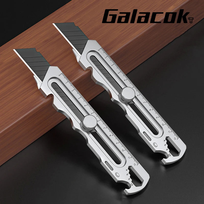 Stainless Steel Utility Knife 6 In 1 Multi-Function Opener Retractable Box Cutter Portable Office Home Courier Unboxing Knifes