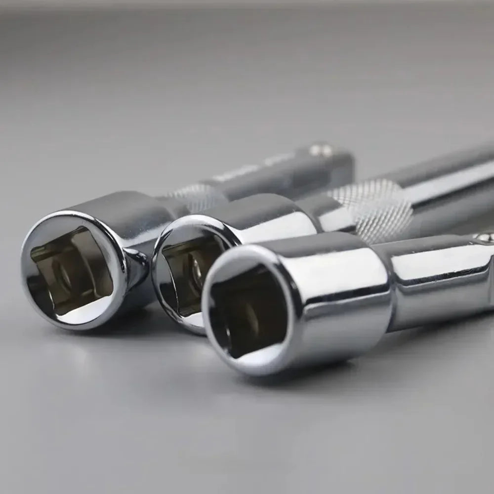 1/4" 3/8" 1/2" Drive Extension Set Socket Ratchet Wrench Extension Bar,50/100/150/250mm Ratchet Wrench Socket Extender Hand Tool