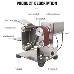 Belt Grinder DIY Electric Sander Polisher Mini Muiti-function Machine Grinding Belt Sander Machine Edges Sharpener Machine