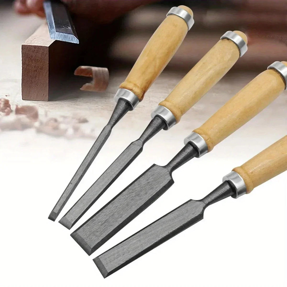8/12/16/20mm 4-piece wood chisel set, professional woodworking and ergonomic wood carving tools, DIY auxiliary tools