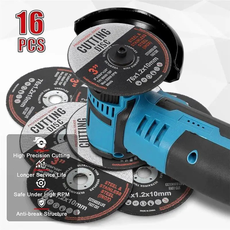 A01F-16Pcs Cutting Discs, 76Mm Cutting Disc, Angle Grinder Discs For Metal, Grinding Discs, Cutting Discs For Cutting Metal