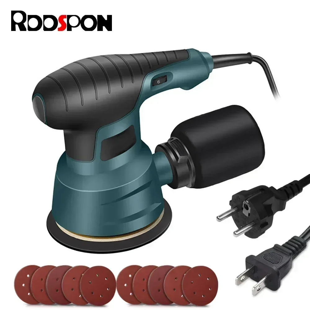 Electric Sander 300W  Machine Random Orbital Polisher 110V&220V Variable Speed Sander with 125mm Sandpaper Car Polishing Machine