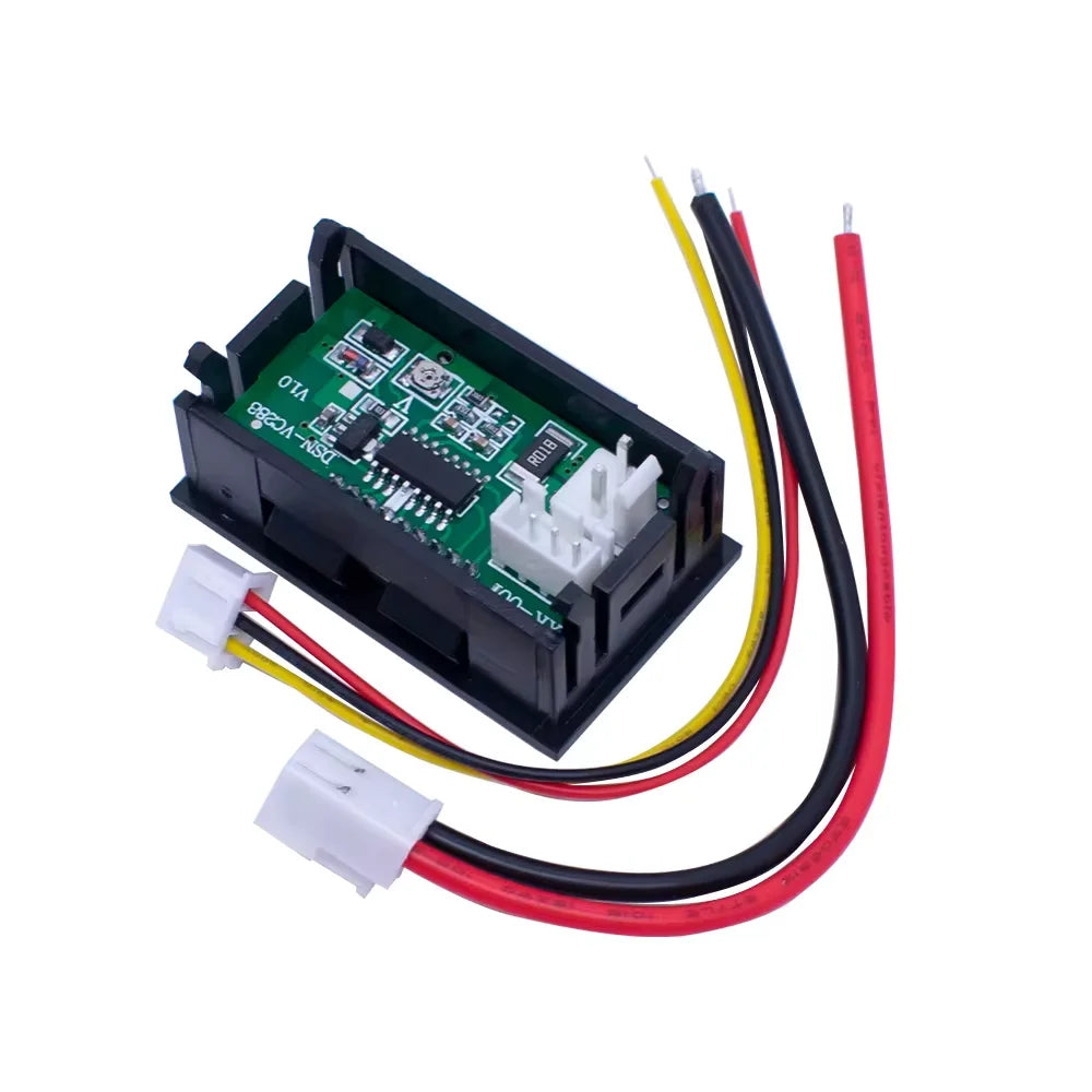 Digital Voltmeter Ammeter DC 100V 10A Amp Voltage Current Meter Tester 0.28 Inch Dual LED Display Panel with Connect Wires