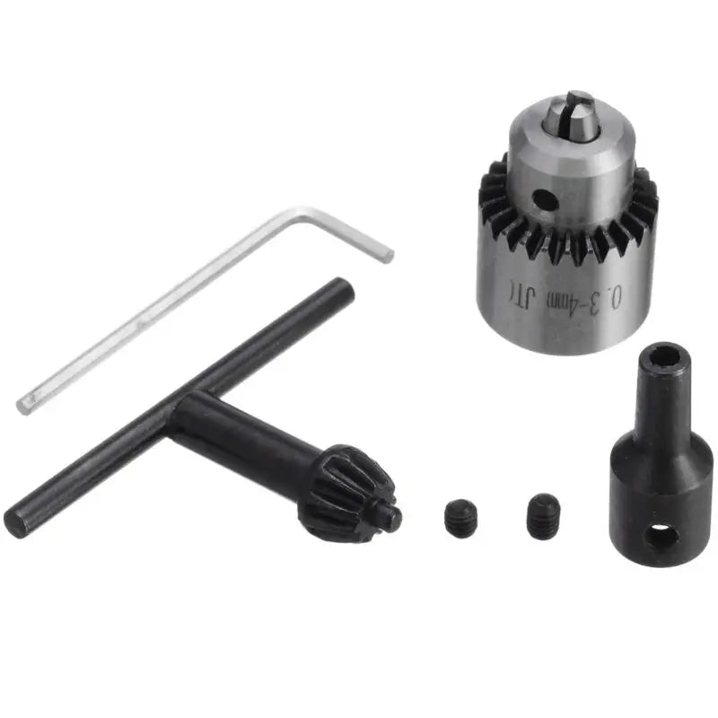 Electric Drill Chuck 0.3-4mm JT0 Taper with 5mm Motor Shaft Coupling Rod for Use with Various Power and Drills