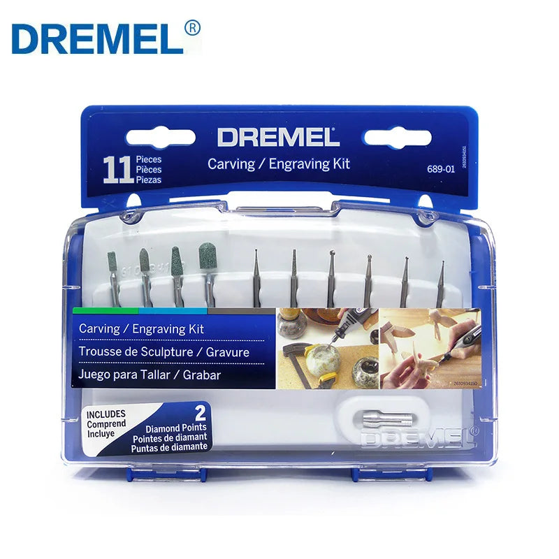 Dremel Cleaning Polishing Kit Carving Engraving Rotary Tool Accessories Solid Steel Assorted Set Perfect for Wood Metal Glass