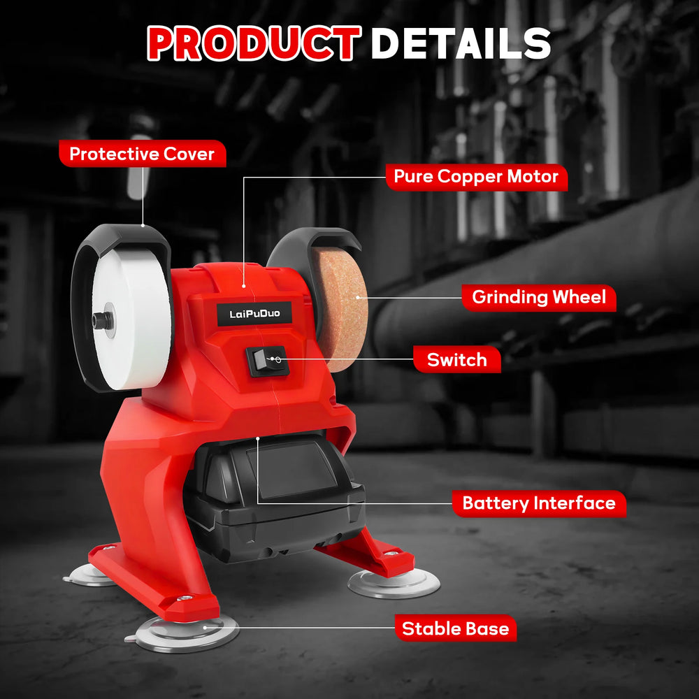 Cordless Bench Grinder 5500RPM Dual Wheel Grinder Metal Stone Knife Polishing Grinding Sharpening Tool For Milwaukee 18V Battery