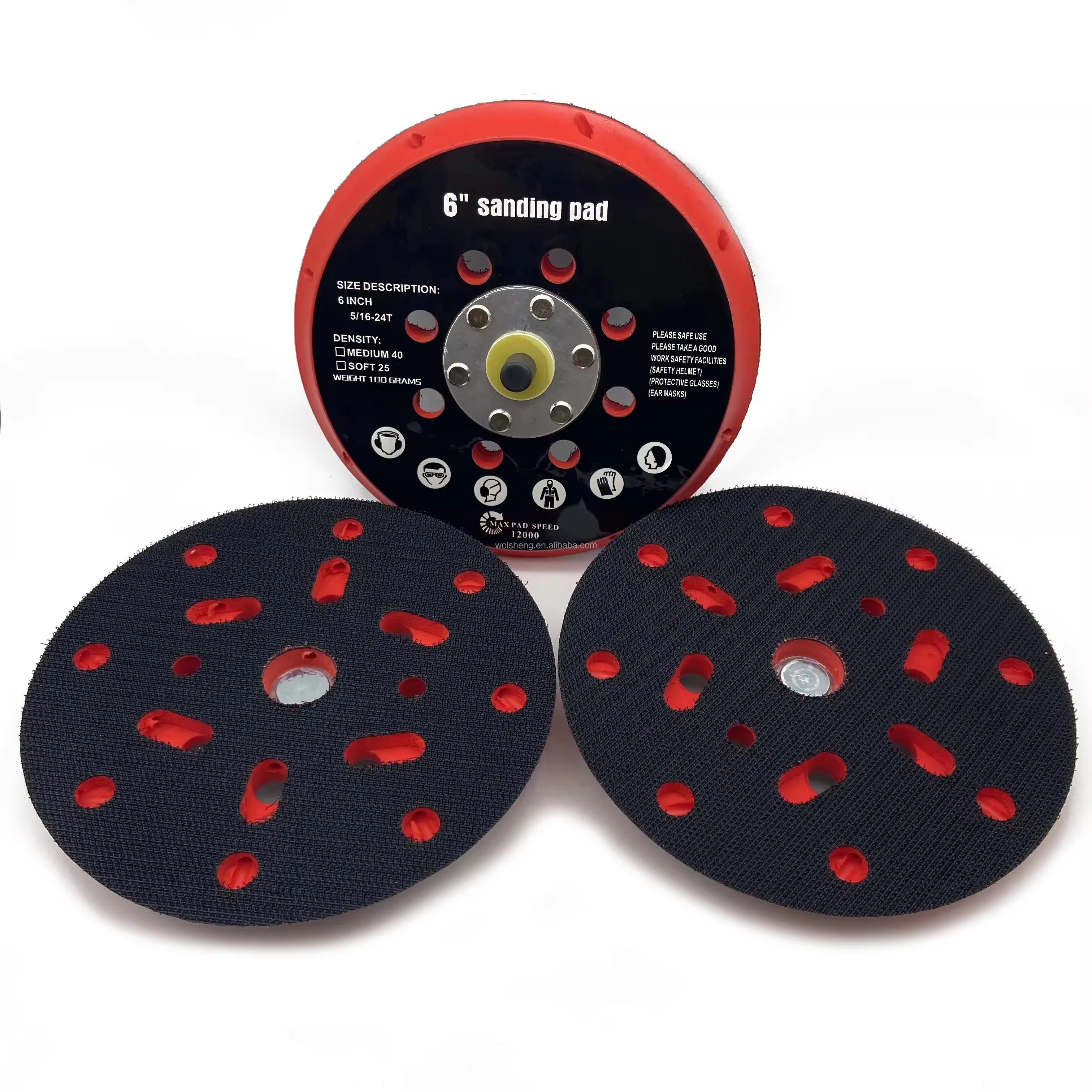 6 Inch 150mm 17-Hole orbital sander pads for Orbital Sanders,High-Speed 12000 RPM Grinding and Sanding Disc