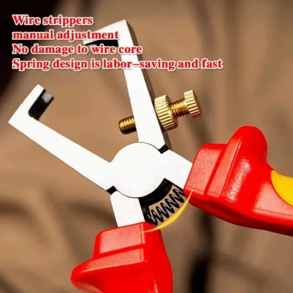 6-Inch Size Wire Stripper Heavy Duty Durable Crimping Tool Multi-Functional Professional Grade Wiring Tool Electricians Use