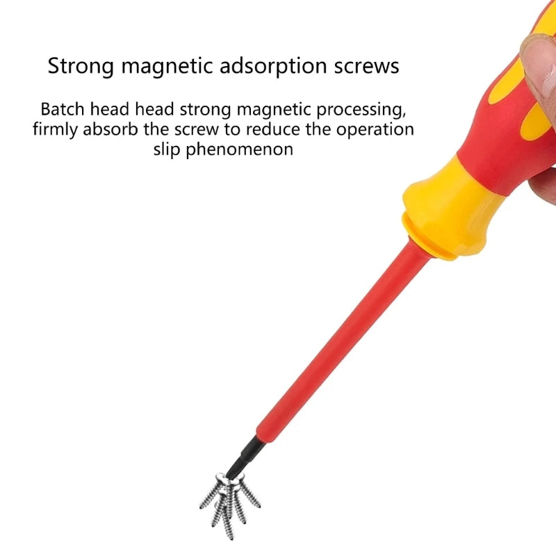 Insulated Electrician Screwdriver Set Screwdriver Set for Home Improvement and Repair Work Tool with 8Tip and Roll Bag