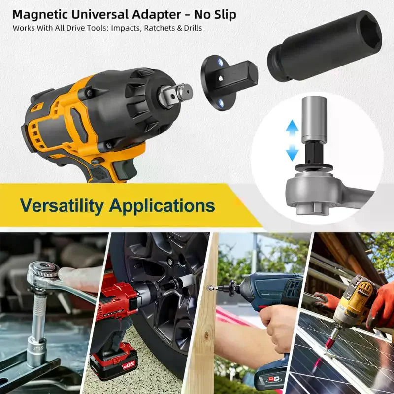 Impact Driver Socket Adapter Set 3/4" To 1" 1/2" To 3/4" 3/8" To 1/4" Low Profile Reducer For Hand Tools Wrench Accessories