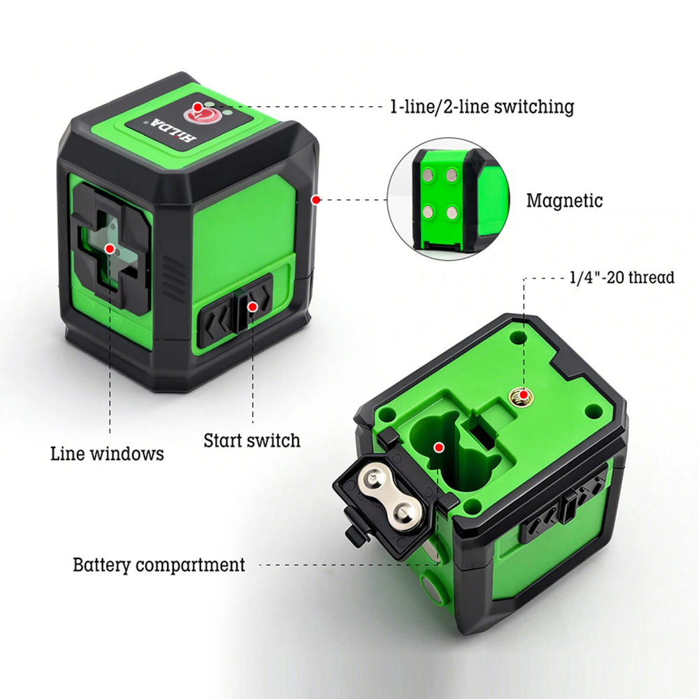 Laser Level Meter 2Line Cross Green Level Laser Horizontal & Vertical Laser Self-Leveling лазерный уровень лазерный уровень Tool