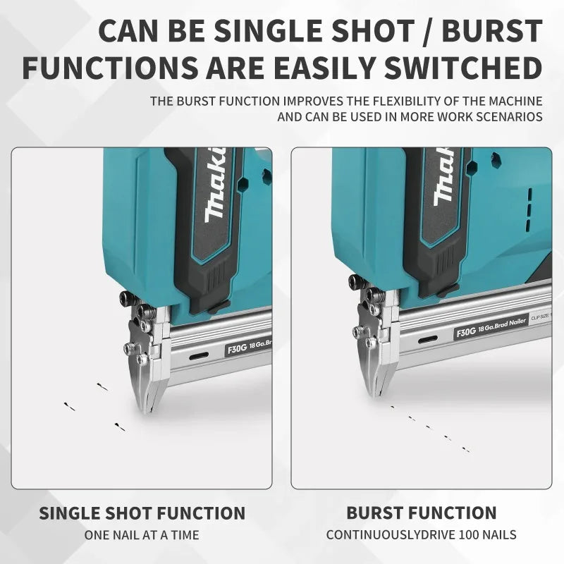 Nail Gun 6.0Ah Battery Tool, Makita 18V Lithium-Ion 100-Nail Capacity,Cordless, Ideal for Flooring, Shelving & DIY Wood Projects
