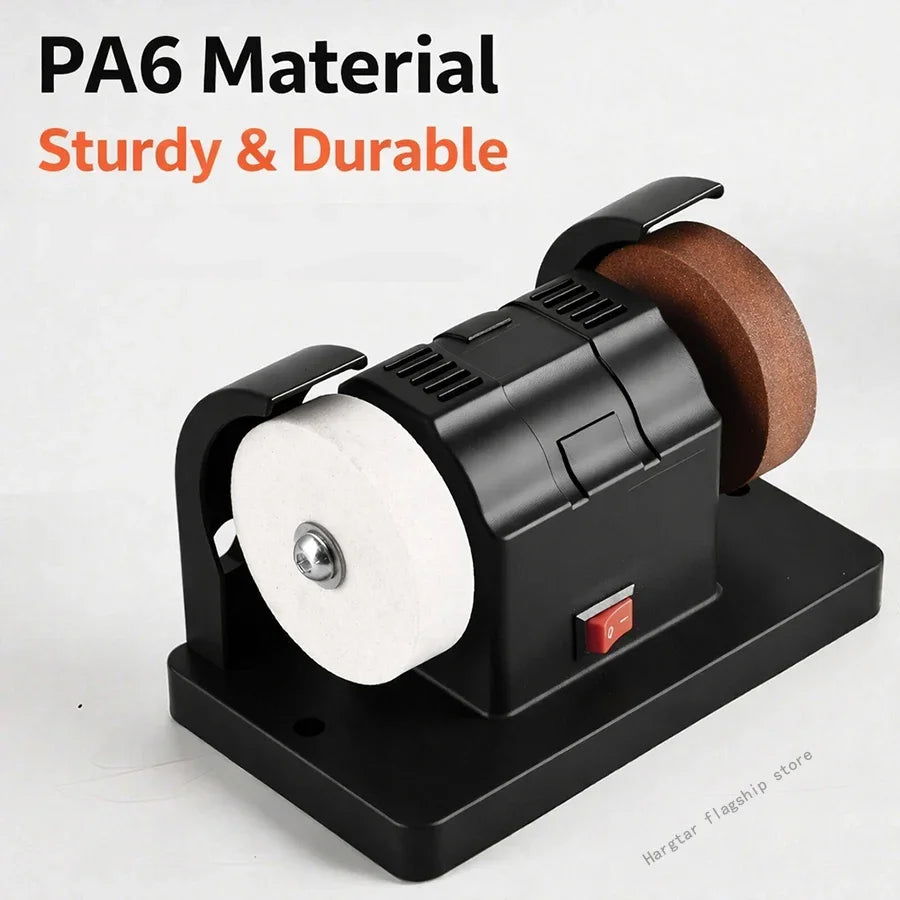 Mini Bench Grinder, Electric Double Wheel Sharpener Variable Speed Polishing Rust Removal Tool Grinder Machine